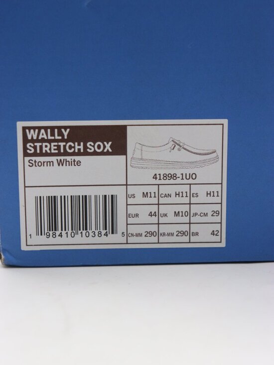 Hey Dude Wally Stretch Sox Men\'s Size 11 Gray White Canvas Lace-Up Casual Shoes main image 9